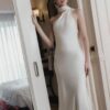 Ivory Halter-Neck Satin Gown "Etoile Blanche" DR334